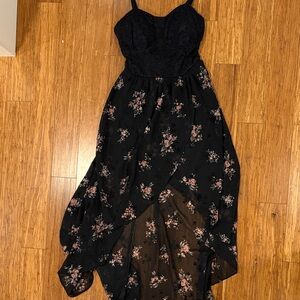 Lily Rose Black Floral High Low Dress
